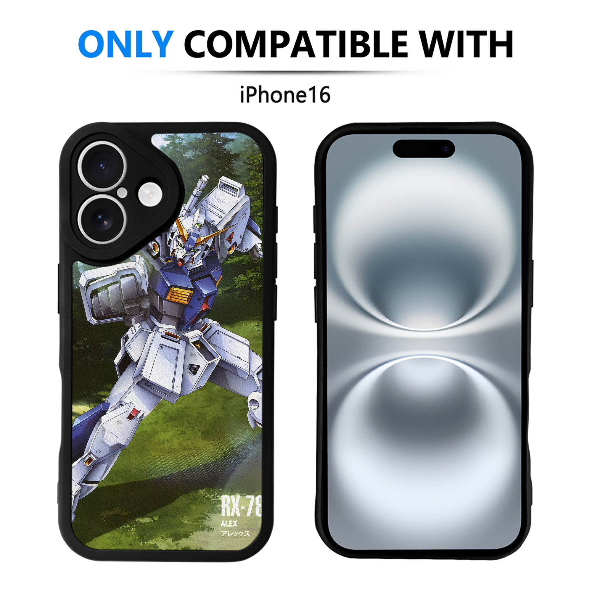 （画像用） 機動戦士ガンダム Mobile Suit Gundam 【iPhone 16シリーズ対応】シリコンスマホケース（レザー調） 材質：シリコン